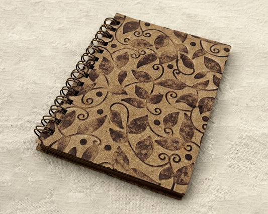 Small embossed notebook Brown Vine