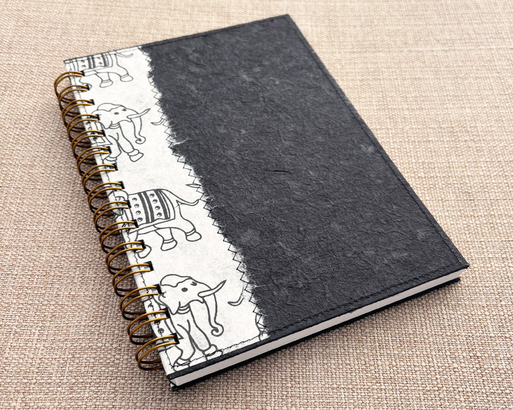A5 Notebook Black Elephant