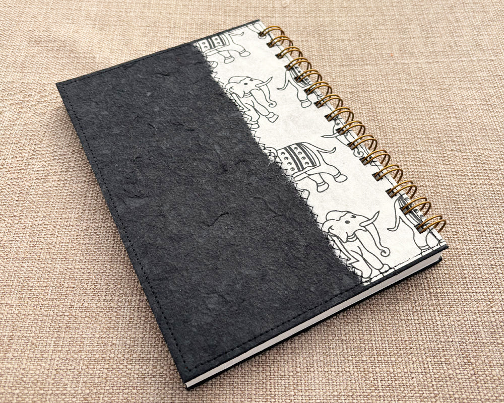 A5 Notebook Black Elephant
