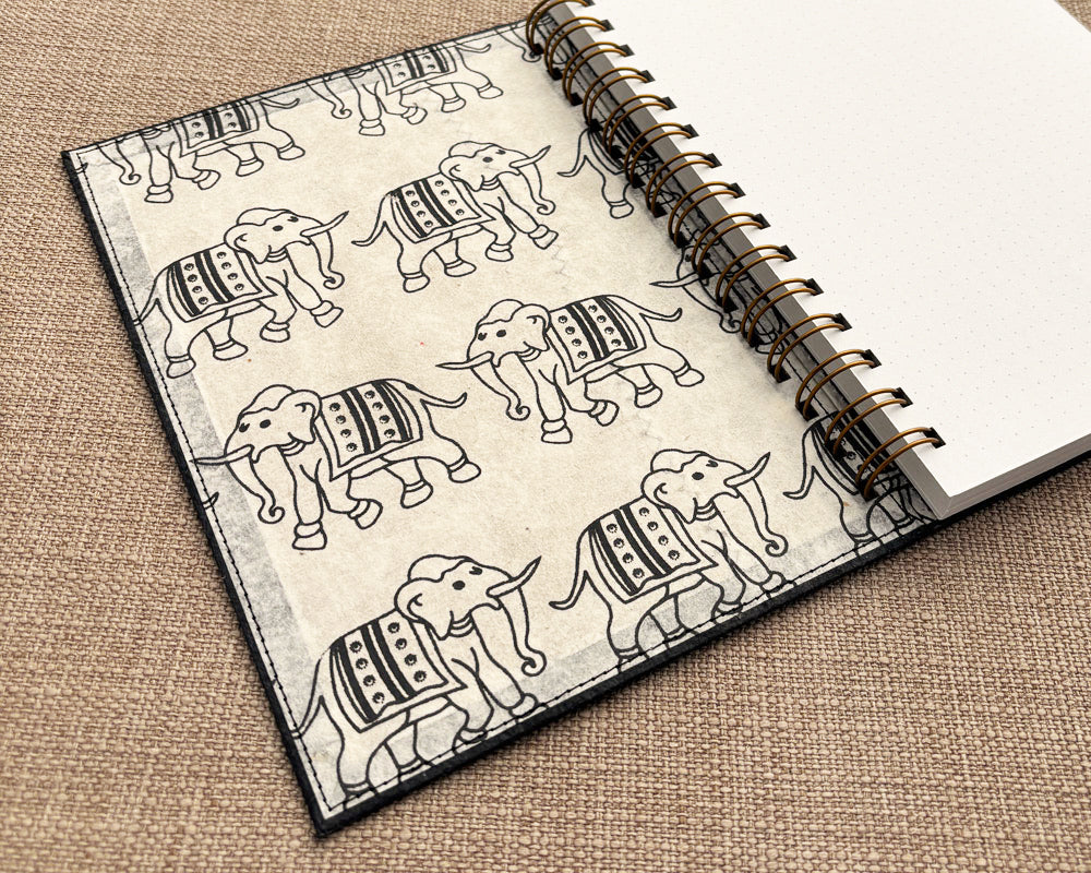 A5 Notebook Black Elephant