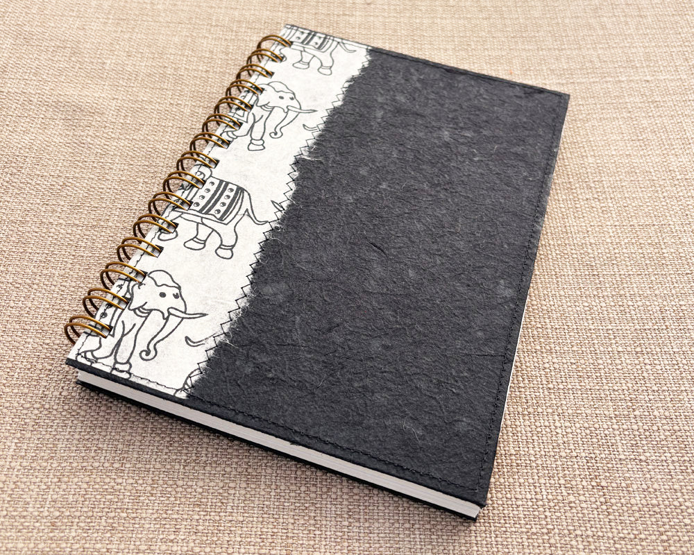 A5 Notebook Black Elephant