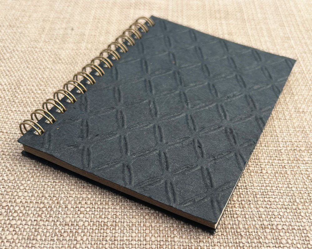 Small embossed notebook Black Fishnet