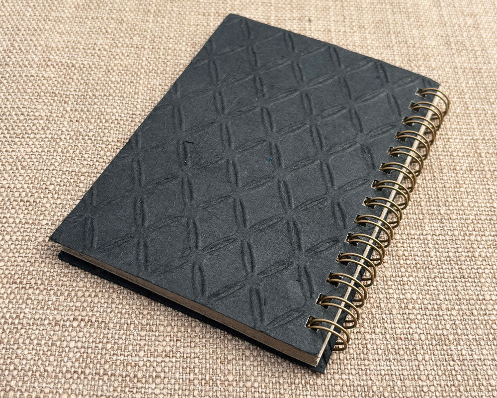 Small embossed notebook Black Fishnet
