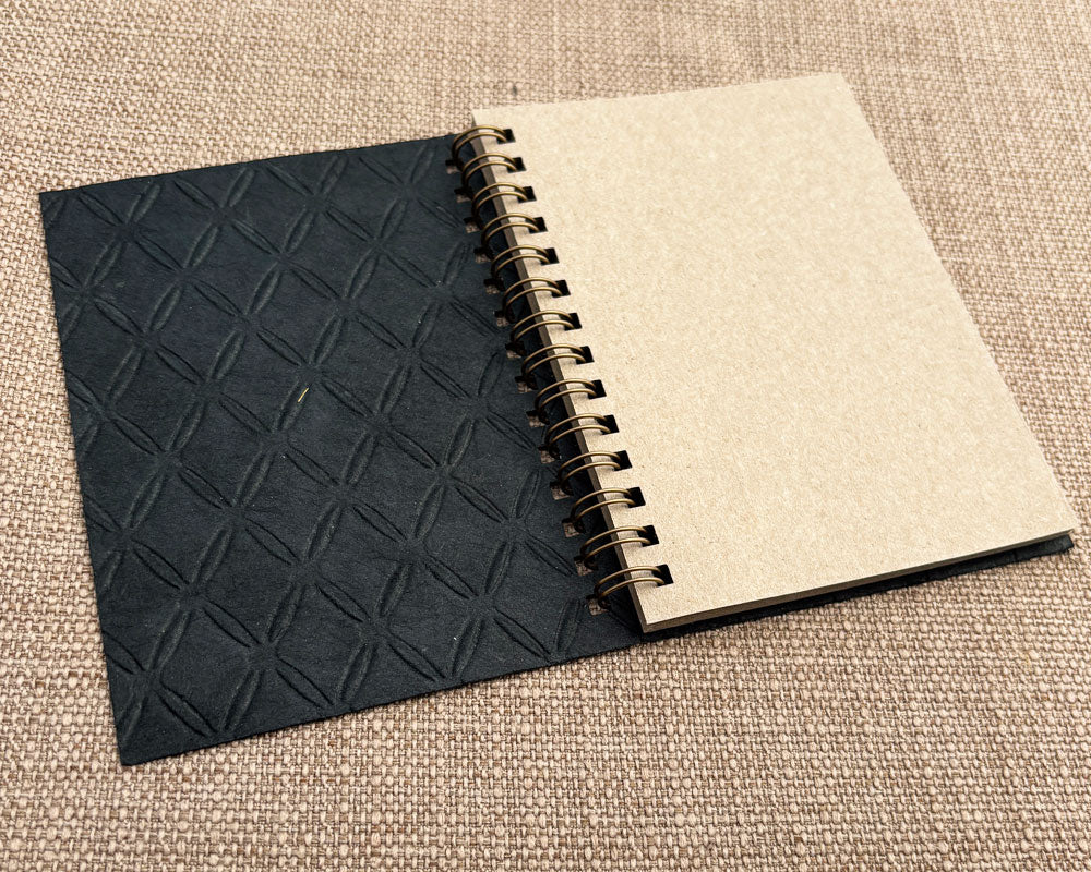 Small embossed notebook Black Fishnet