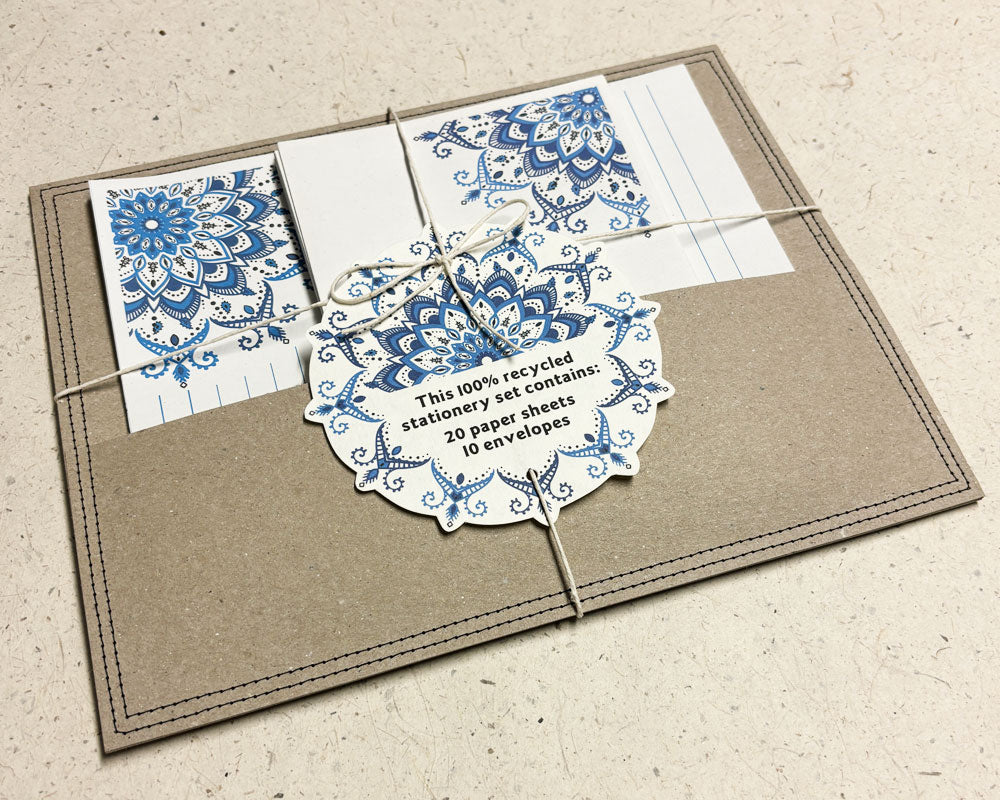 Letter Writing Set Blue Mandala