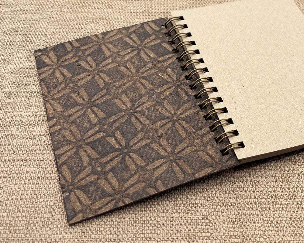 Small embossed notebook pinwheel brown