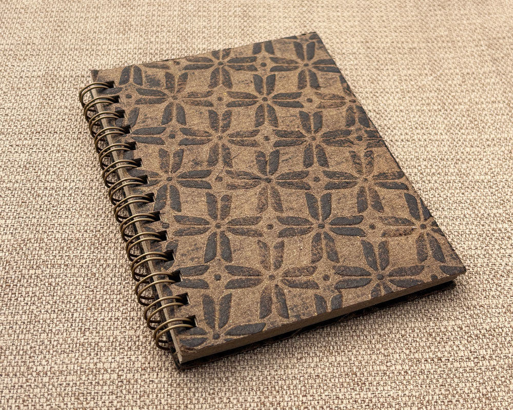 Small embossed notebook pinwheel brown