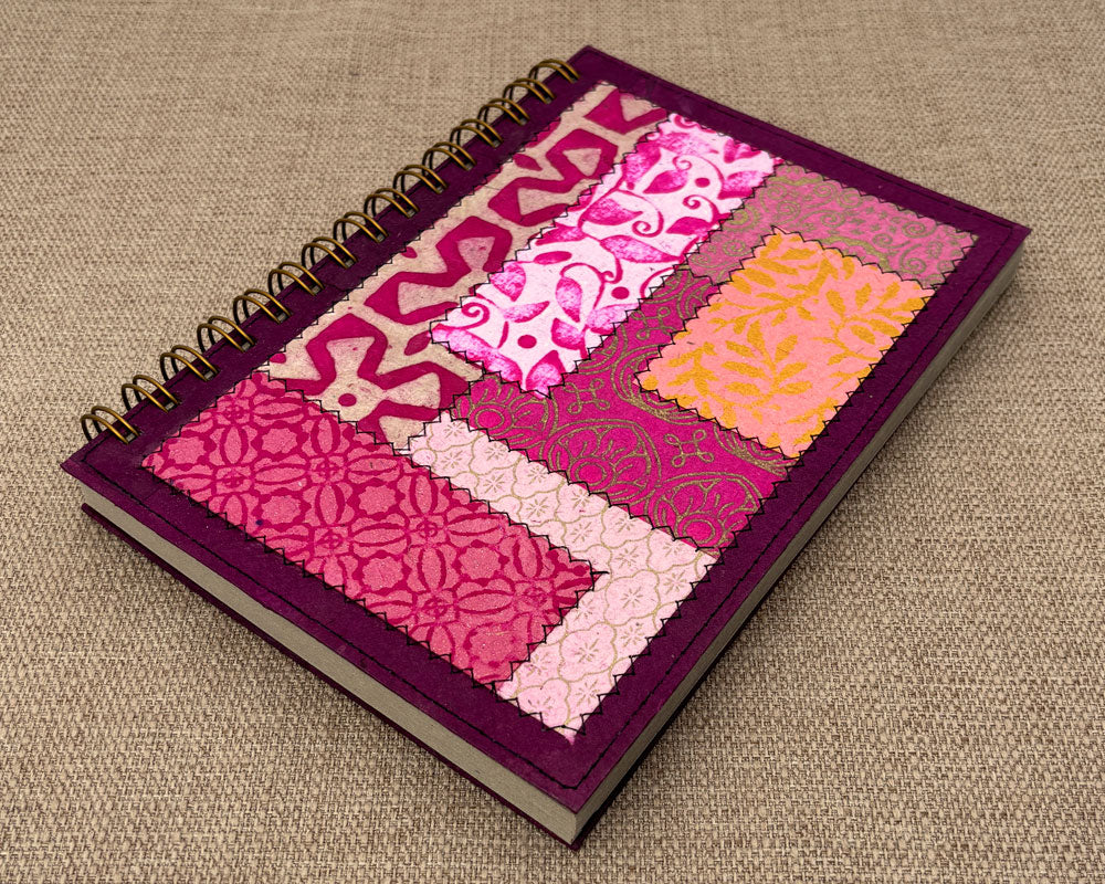 Fancy A5 Notebook Dark Pink