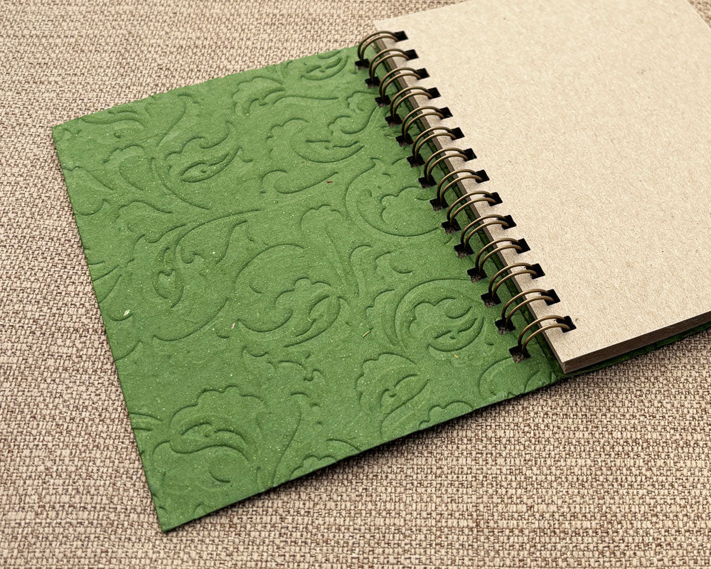 Small embossed notebook Green Pinwheel