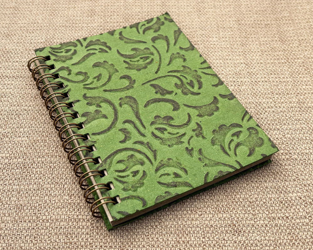 Small embossed notebook Green Pinwheel