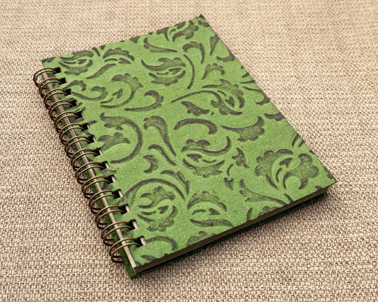Small embossed notebook Green Paisley