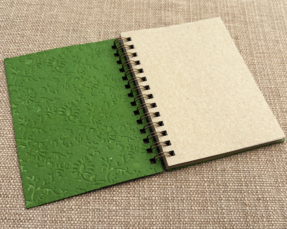 Small embossed notebook Green Floral