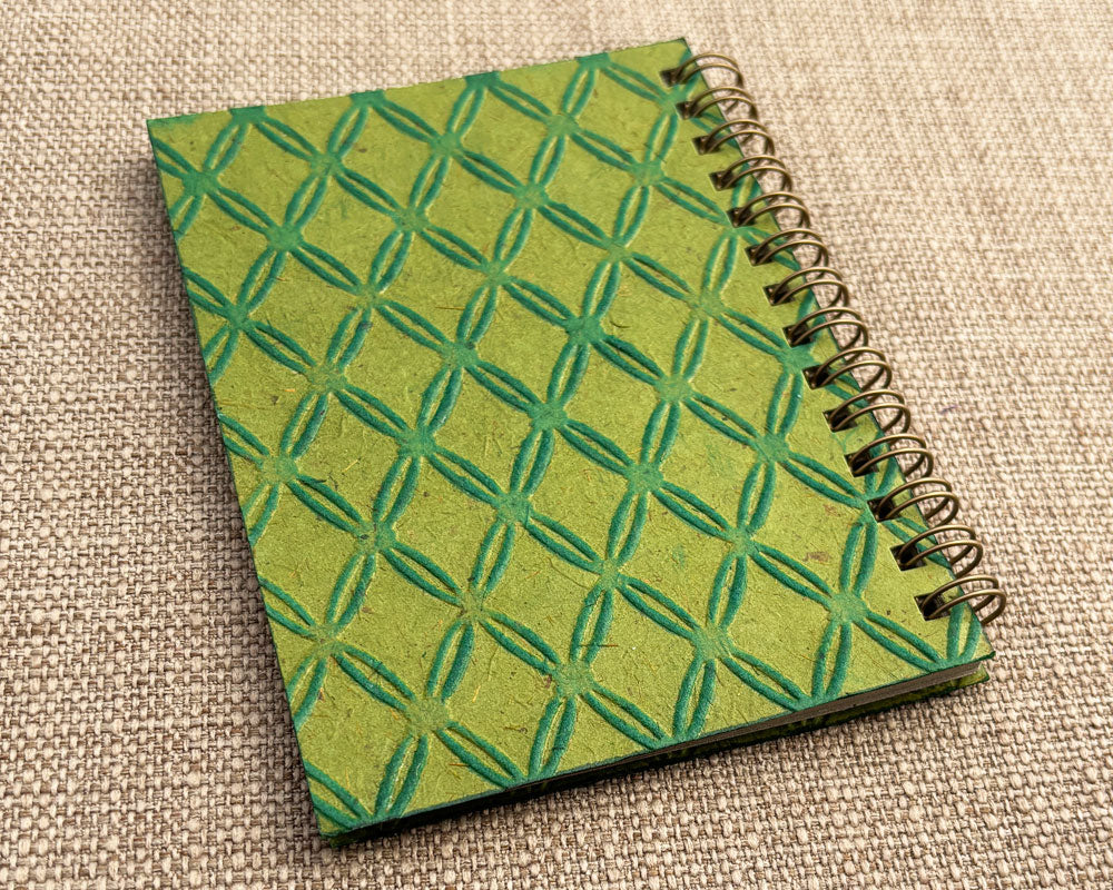 Small embossed notebook Green Fishnet