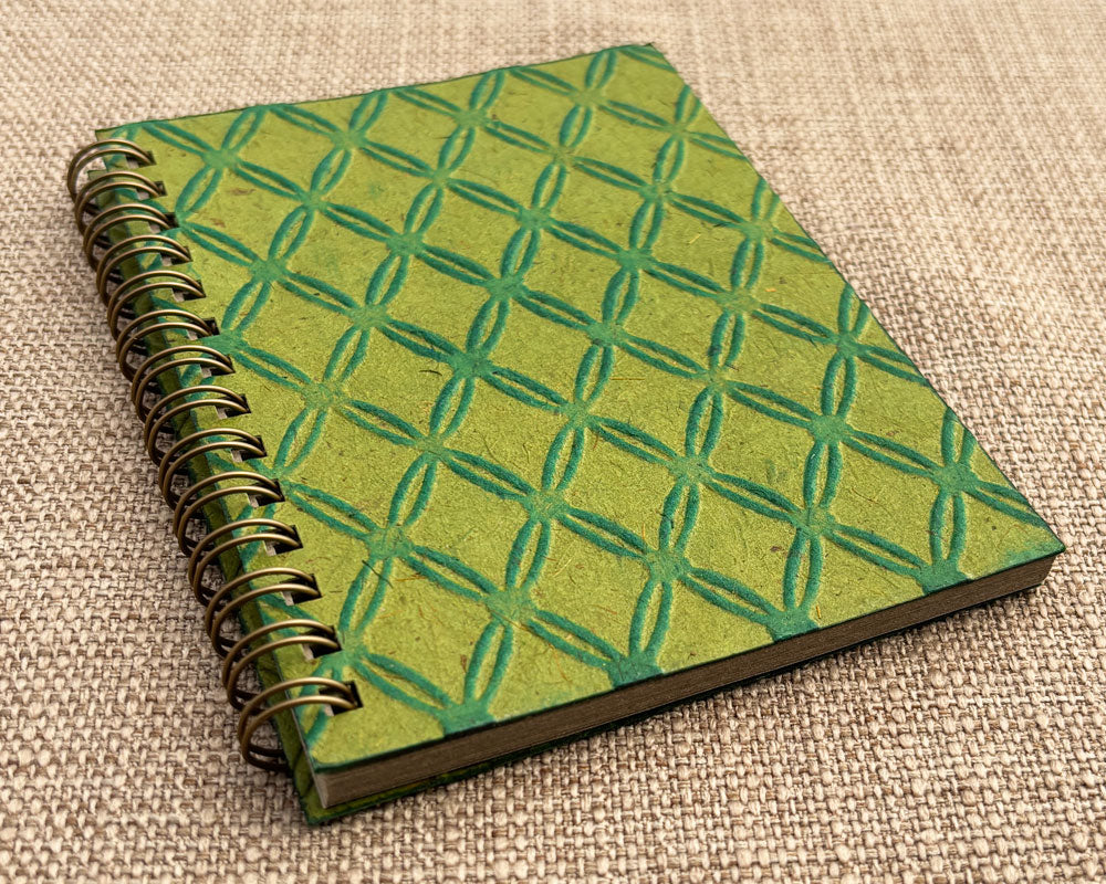 Small embossed notebook Green Fishnet