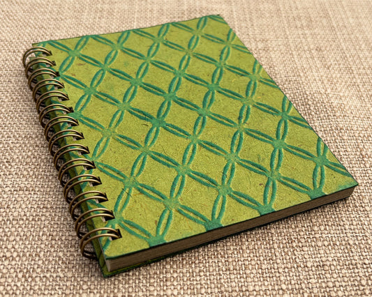 Small embossed notebook Green Fishnet