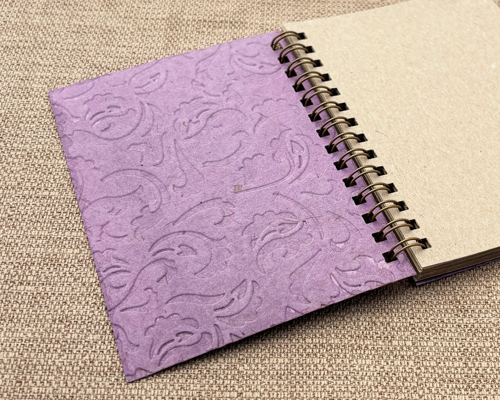 Small embossed notebook Purple Paisley