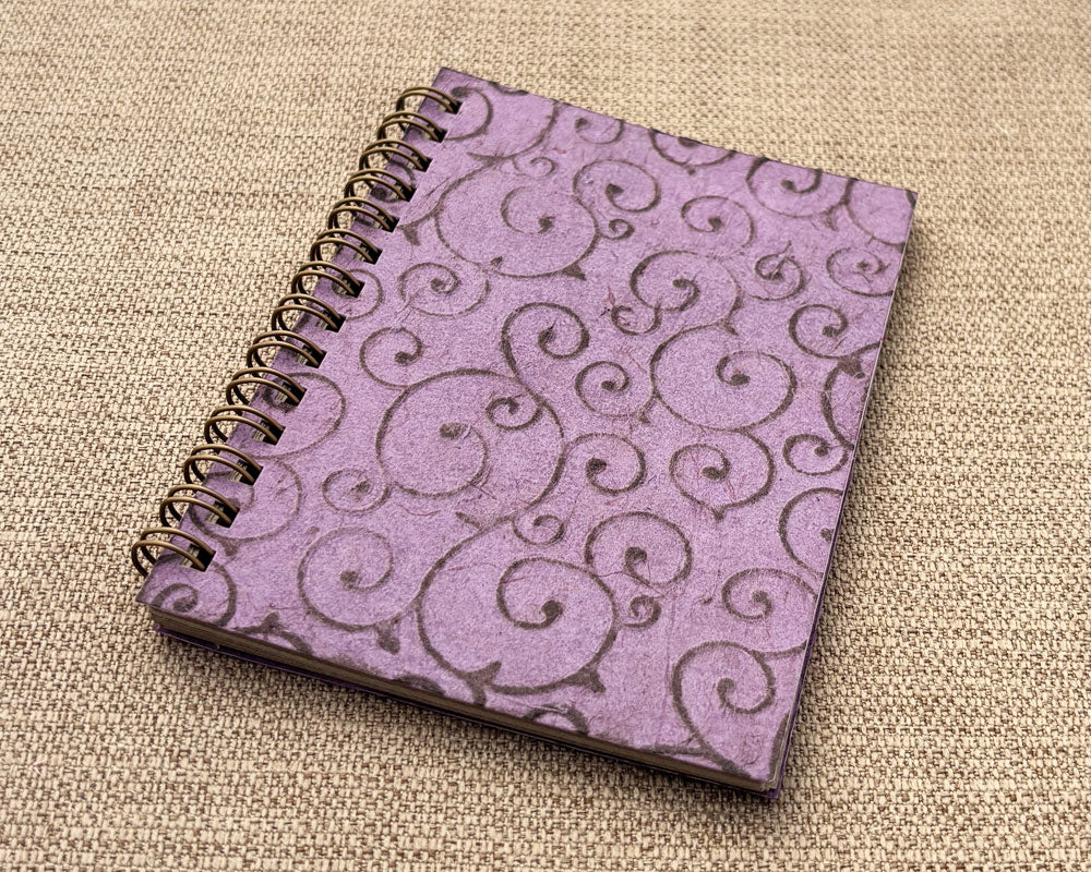 Small embossed notebook Purple Swirl