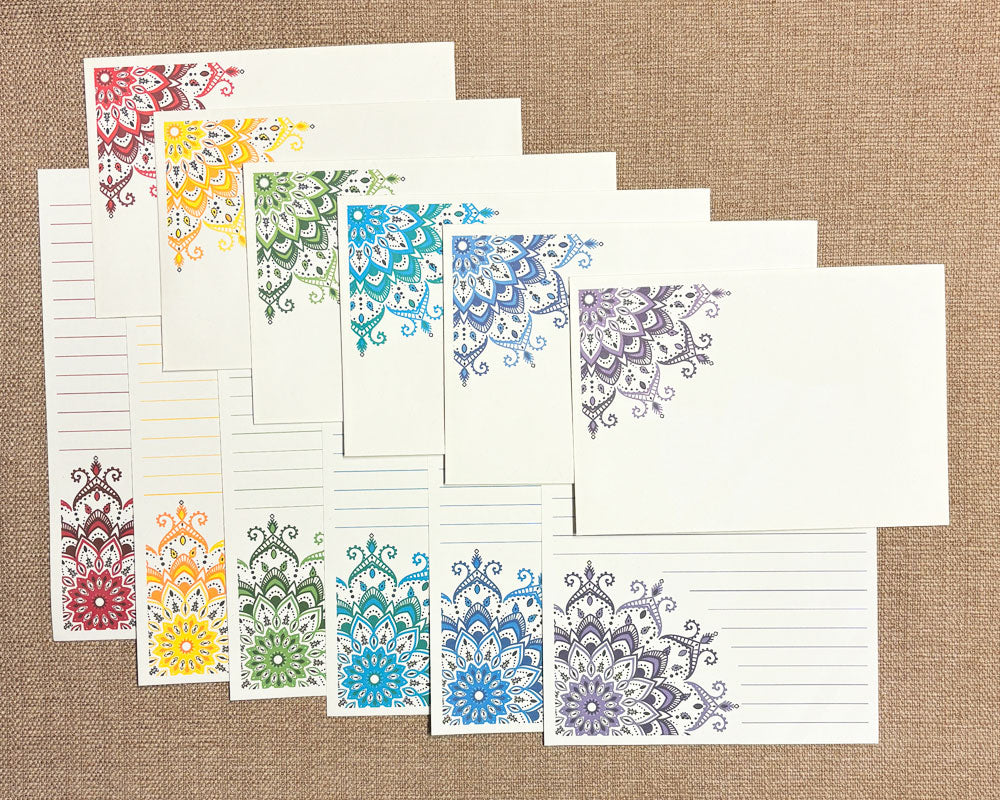 Letter Writing Set Mandala Mixed Colours