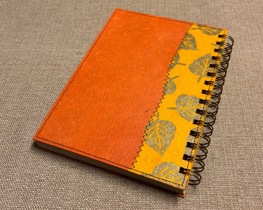 A5 Notebook Orange Leaf