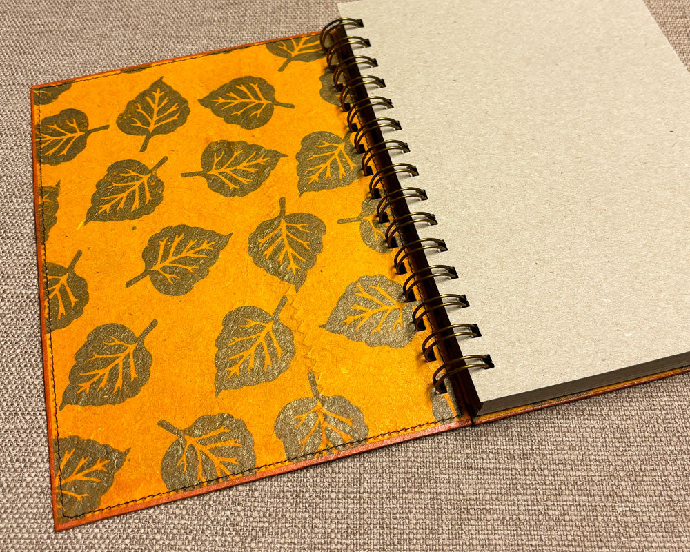 A5 Notebook Orange Leaf