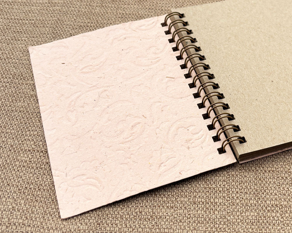 Small embossed notebook Pale Pink Paisley