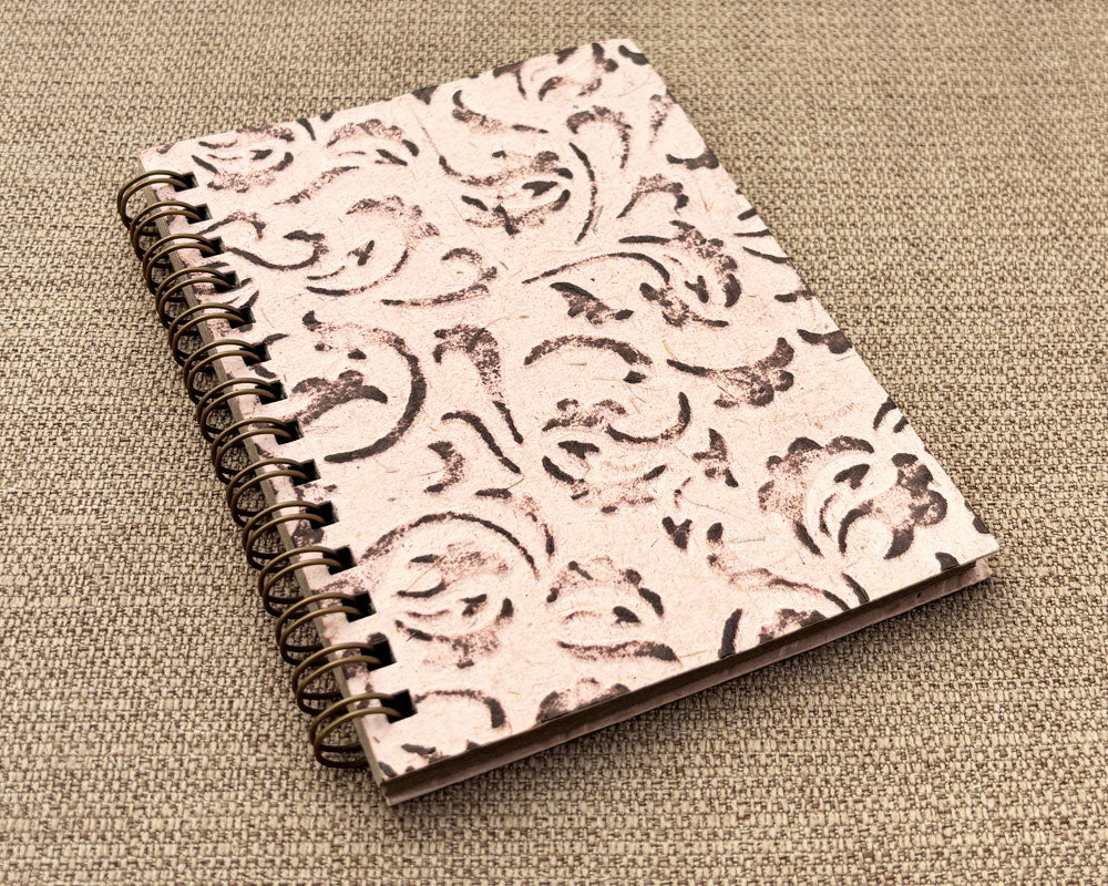 Small embossed notebook Pale Pink Paisley