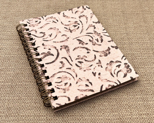 Small embossed notebook Pale Pink Paisley