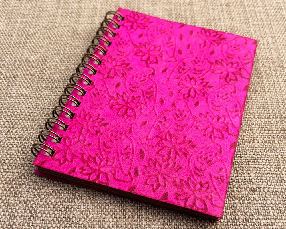 Small embossed notebook Pink Birds