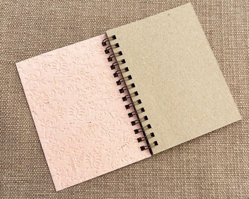 Small embossed notebook Pink Floral