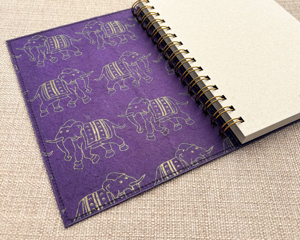 A5 Notebook Purple Elephant