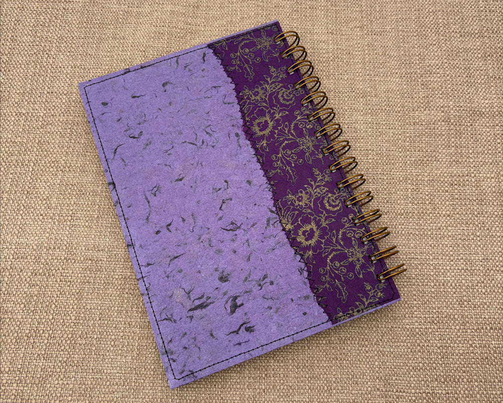 A5 Notebook Purple Floral