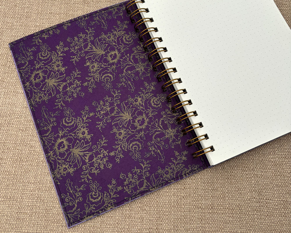 A5 Notebook Purple Floral