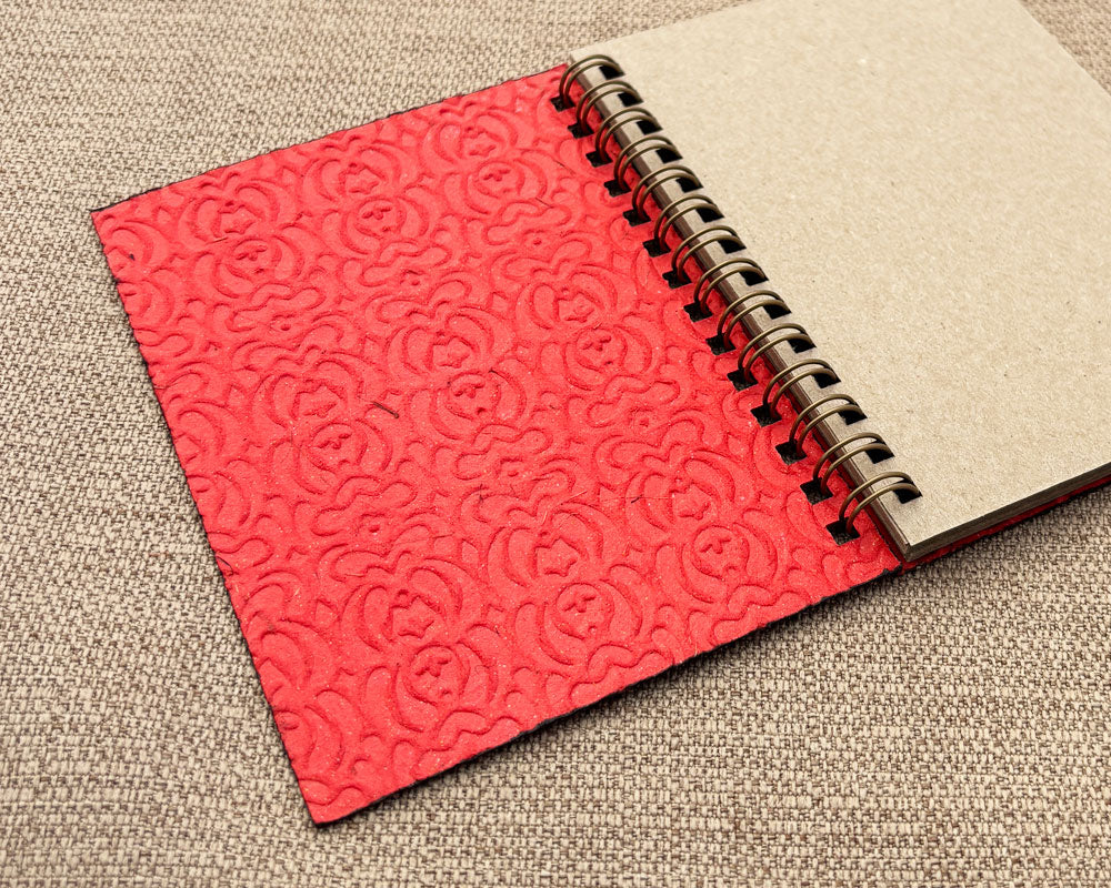 Small embossed notebook Red Lotus