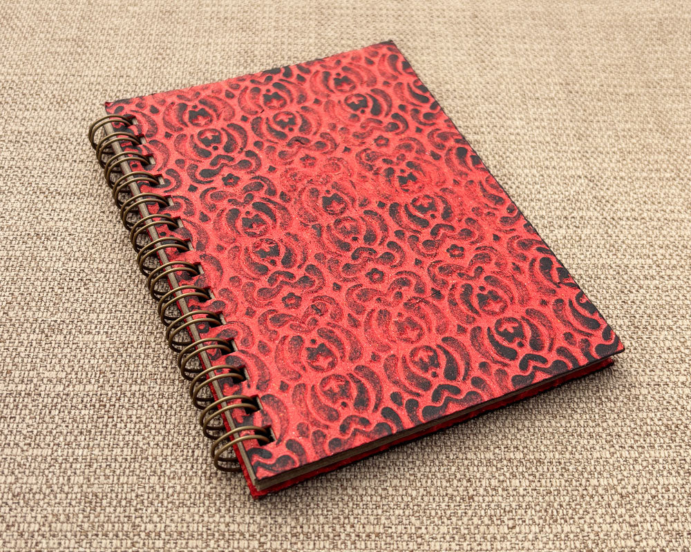 Small embossed notebook Red Lotus