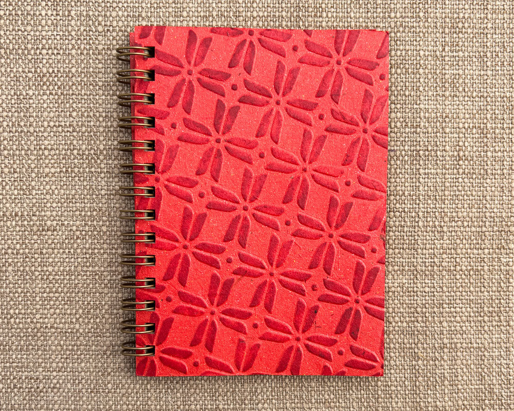 Small embossed notebook Red Pinwheel