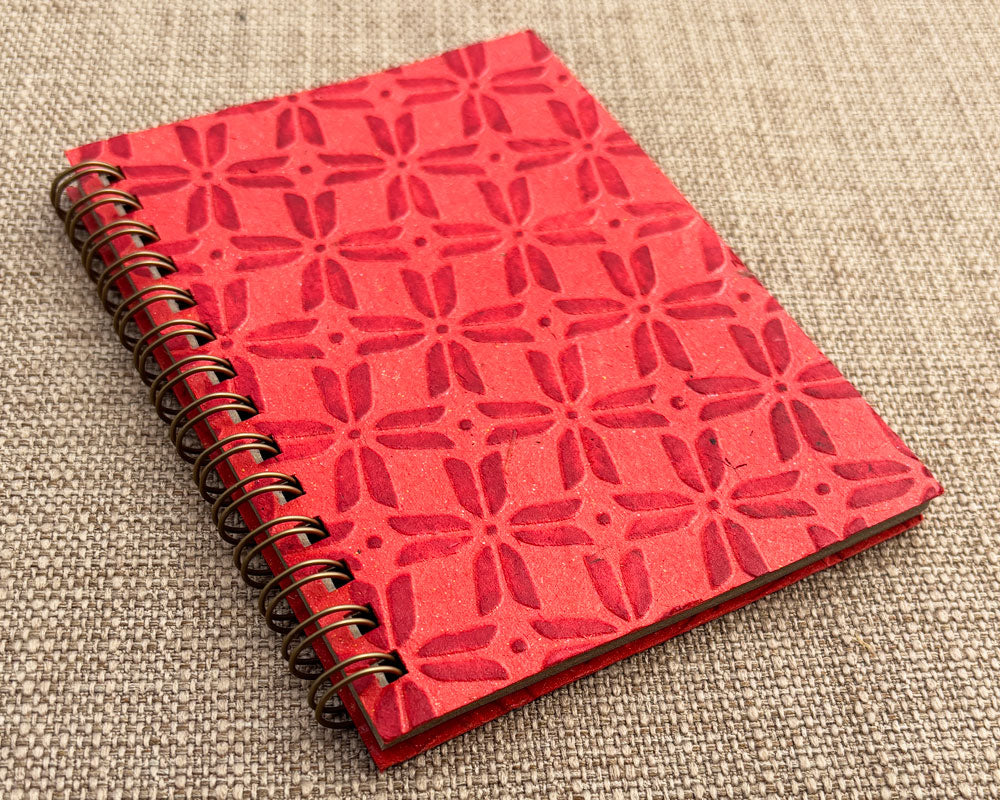 Small embossed notebook Red Pinwheel
