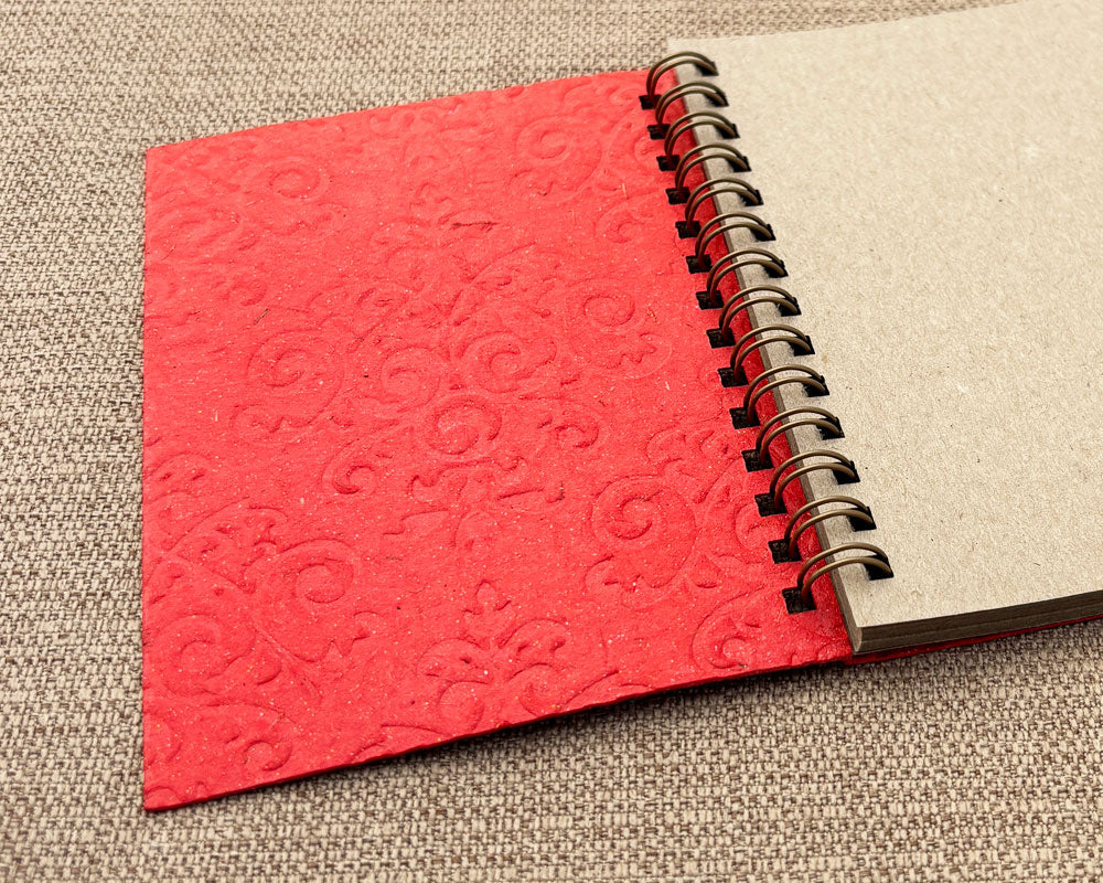 Small embossed notebook royale red