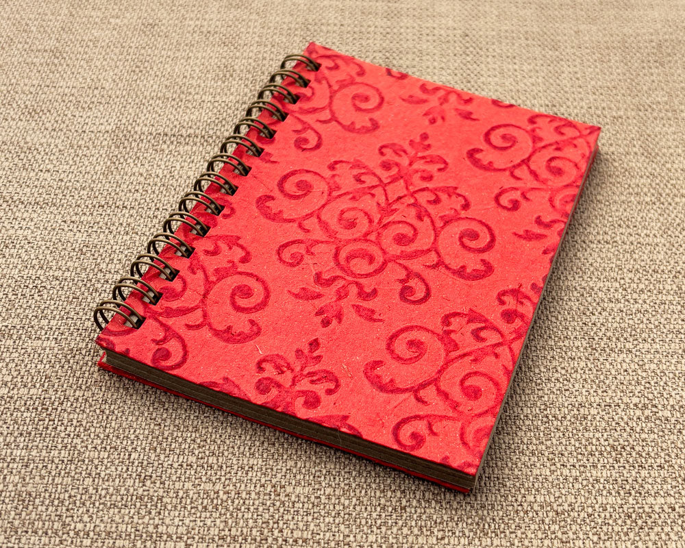 Small embossed notebook royale red