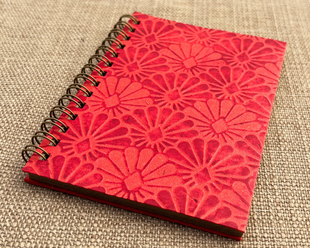 Small embossed notebook Red Sunburst