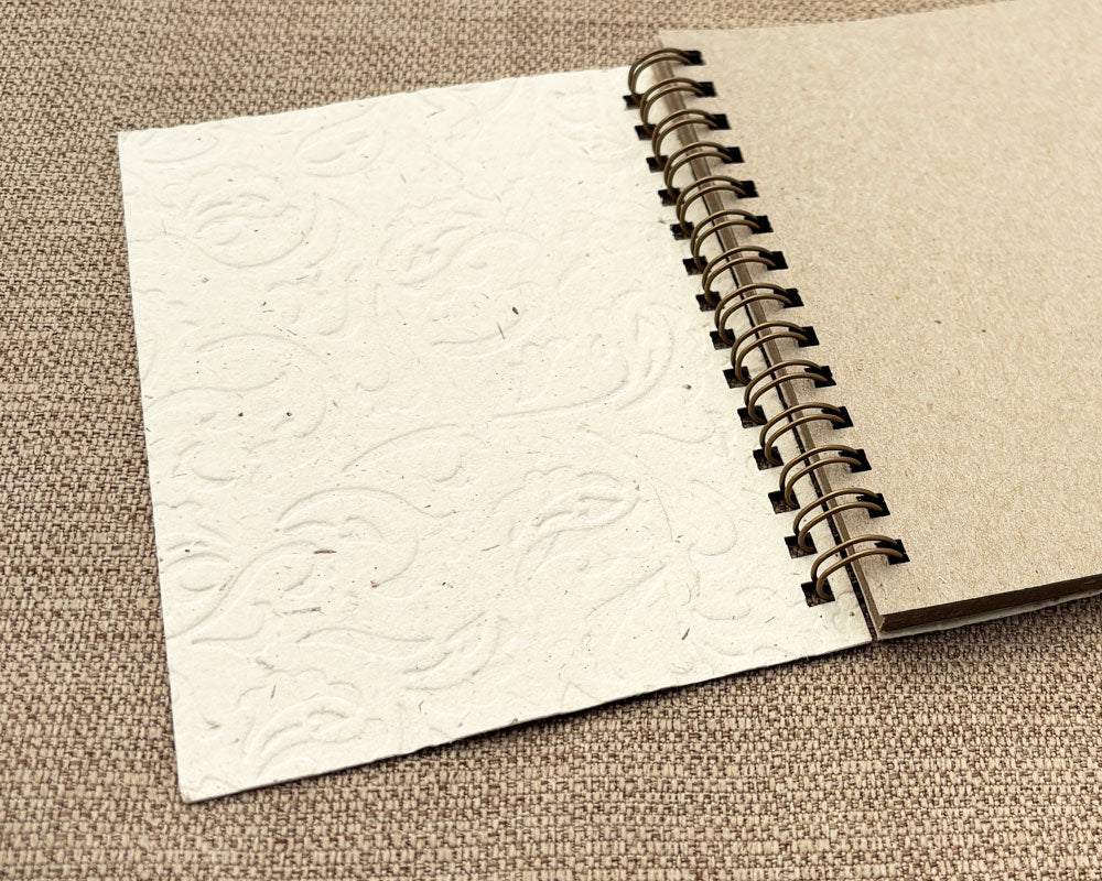 Small embossed notebook White Paisley 2