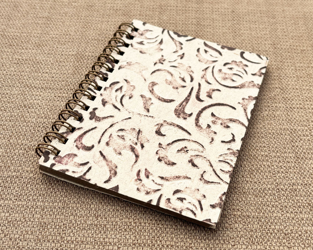 Small embossed notebook White Paisley 2