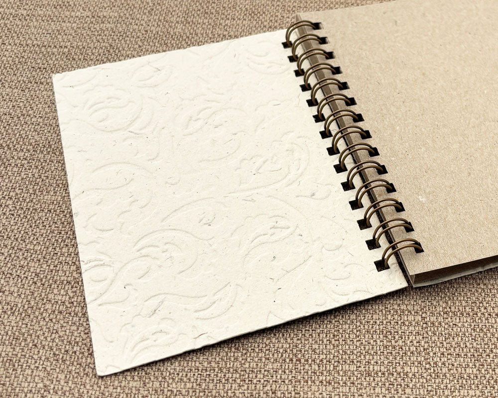 Small embossed notebook White Paisley 1