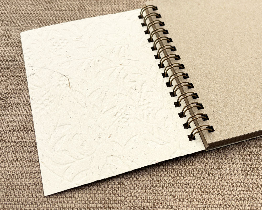Small embossed notebook White Wattle