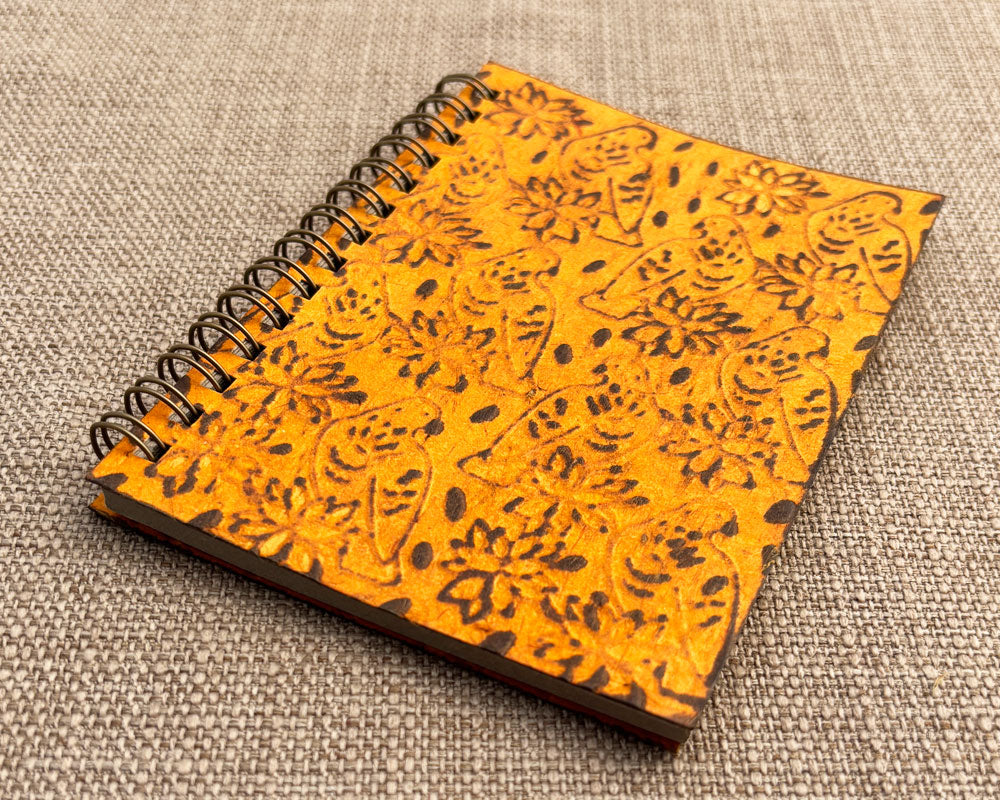 Small embossed notebook Yellow Birds