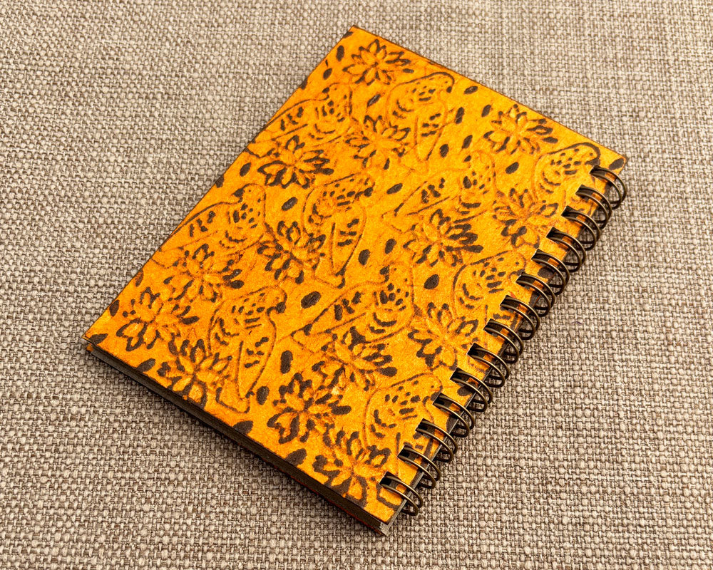 Small embossed notebook Yellow Birds