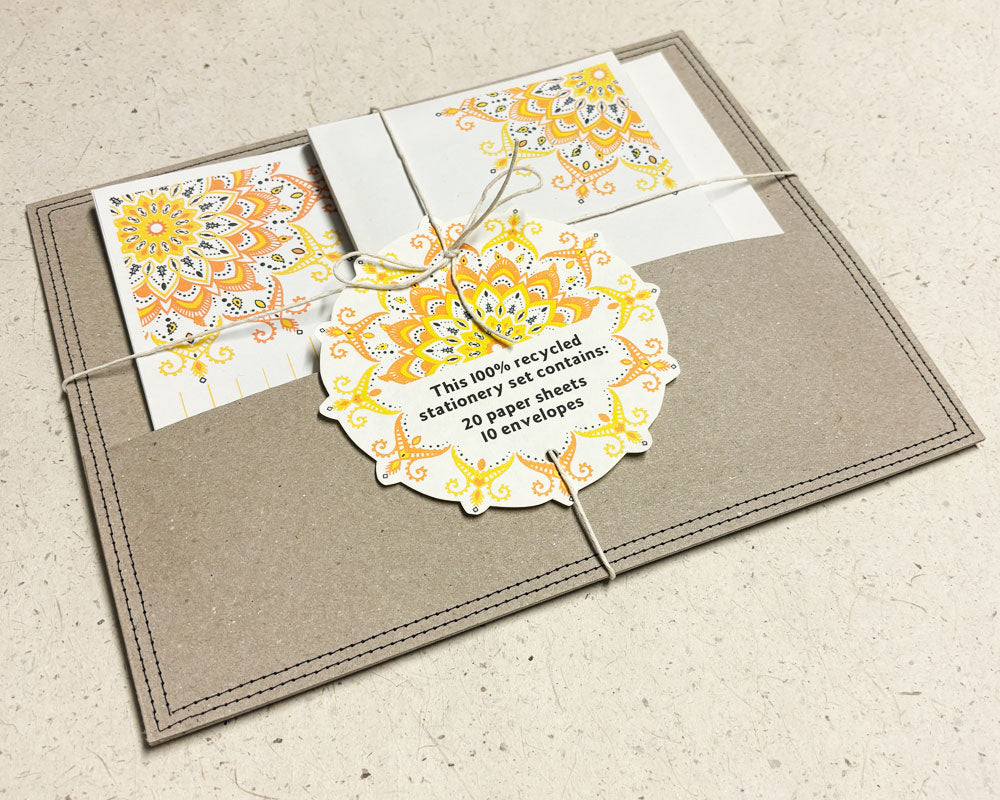 Letter Writing Set Yellow Mandala