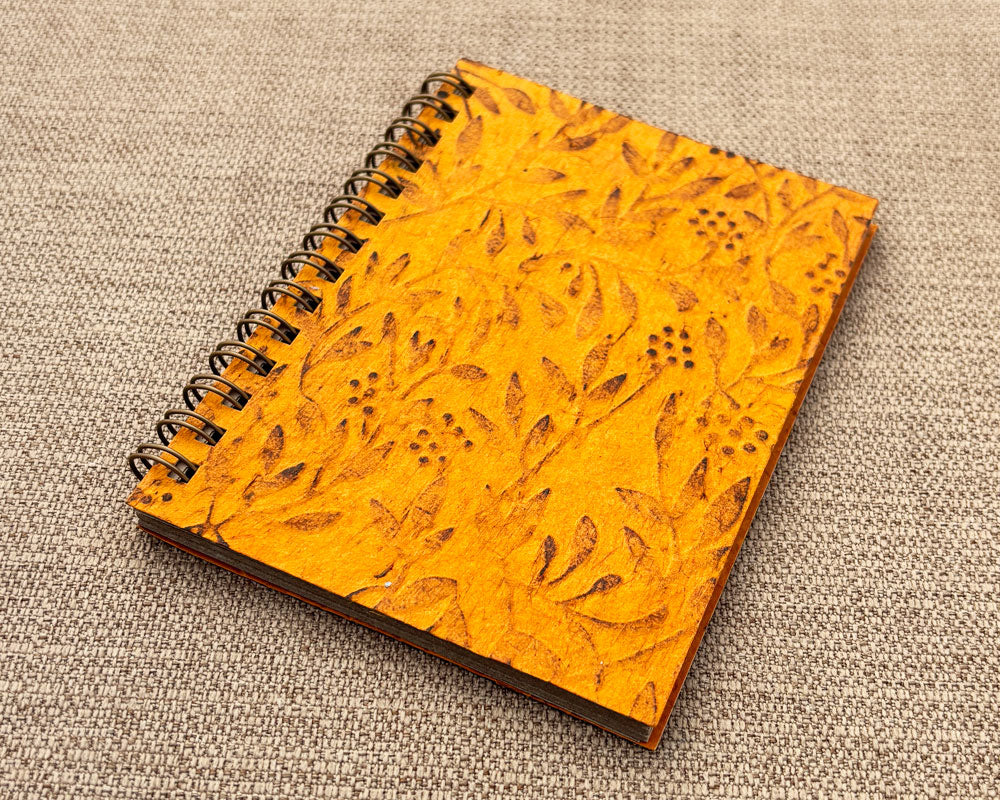 Small embossed notebook Yellow Wattle