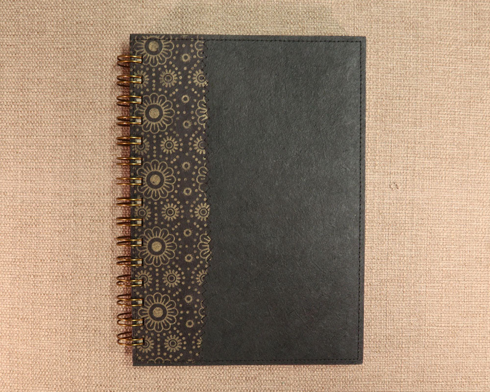 A5 Notebook Black Daisy