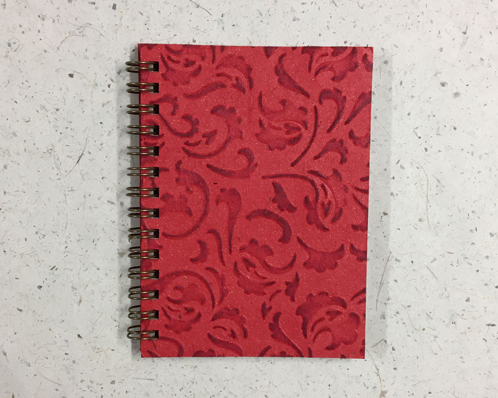 Small embossed notebook Paisley Red