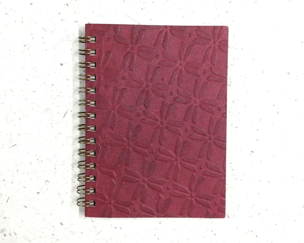 Small embossed notebook Pinwheel burgundy